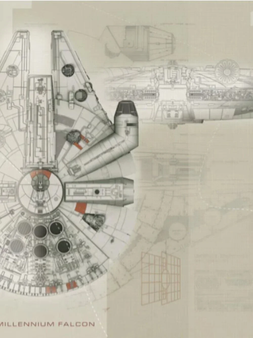 90 in. x 72 in. Star Wars Millennium Falcon Prepasted Mural